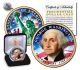 Uncirculated 2 Side Colorized Presidential Dollar Coin George Washinton /in Box Dollars photo 1