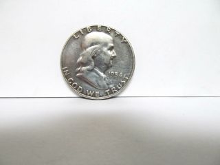 1954 S Franklin Silver Half Dollar Great Coin Toning Toward Pewter.  Color Fbl photo