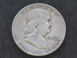 1952 - S Franklin Half Dollar Silver U.  S.  Coin A5856 photo