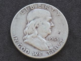 1953 - S Franklin Half Dollar Silver U.  S.  Coin A5829 photo
