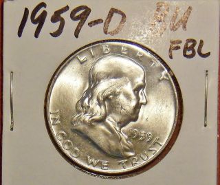1959 - D Fbl Franklin Half Dollar,  Gem Bu photo
