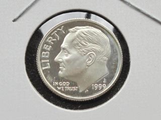 1999 - S Roosevelt Dime 90% Silver Dcam Proof U.  S.  Coin C9635 photo