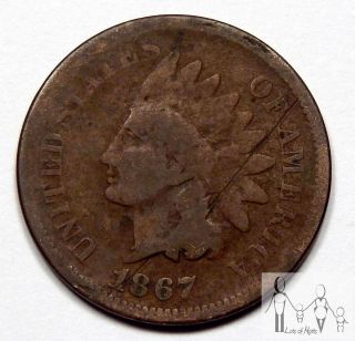 1867 Good Indian Head Cent Penny 1c Us Coin - photo