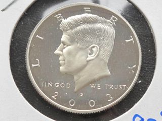 2003 - S Kennedy Half Dollar Dcam Proof 90% Silver U.  S.  Coin C9743 photo