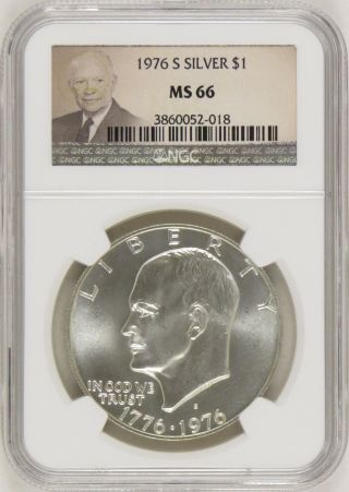 1976 S Silver Eisenhower $1 Ngc Ms 66 photo