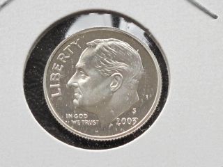 2003 - S Roosevelt Dime 90% Silver Dcam Proof U.  S.  Coin C9637 photo