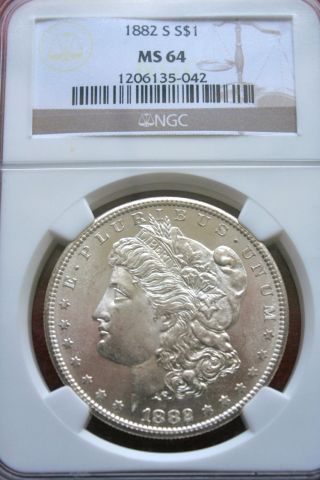 1882 S Morgan Silver Dollar,  Ms 64 photo