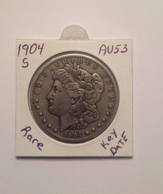 1904 - S Morgan Silver Dollar Au Rare Key Date Us Silver Coin photo