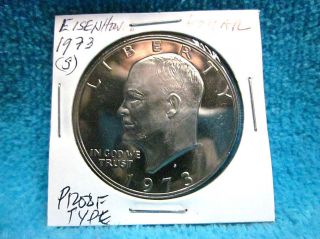 1973 S U.  S.  President Dwight D.  Eisenhower One Dollar Proof Type Coin photo