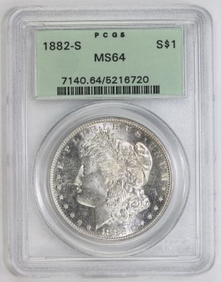 1882 S Morgan Silver Dollar Ms 64 Pcgs (6720) photo