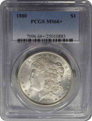 1880 $1 Morgan Silver Dollar Pcgs Ms66+ Wow Rare White Eye Appeal Plus photo