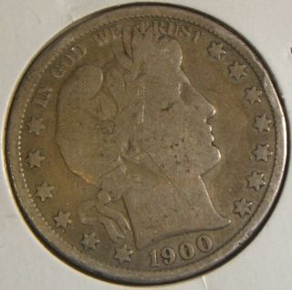 1900 Barber Half Dollar Silver Vg - F Better Date photo