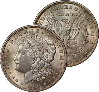 1921 Morgan Dollar Silver Coin Ms Lightly Toned Choice Bu Unc photo