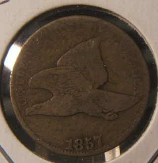 1857 Flying Eagle Cent Good Tough Date photo