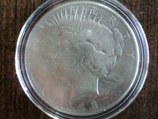 1923 Peace Silver Dollar,  Very - Fine Or Better Circulated,  Encapssla photo