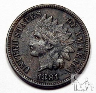 1881 Extremely Fine Details Xf Indian Head Cent Penny 1c Us Coin - photo