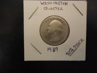 1939 Washington Quarter 90% Silver photo