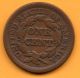 1847 1c Braided Hair Large Cent  @estate Find@ Lc405 Large Cents photo 1