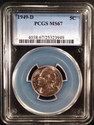 1949 - D Jefferson Nickel Five Cent Pcgs Ms67  25323949 photo