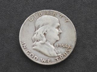 1954 - S Franklin Half Dollar Silver U.  S.  Coin A5631 photo