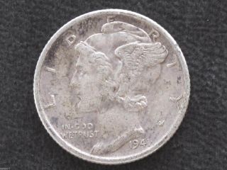 1941 - D Mercury Dime 90% Silver U.  S.  Coin D6777 photo