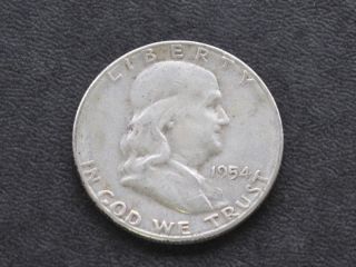 1954 - S Franklin Half Dollar Silver U.  S.  Coin A6104 photo