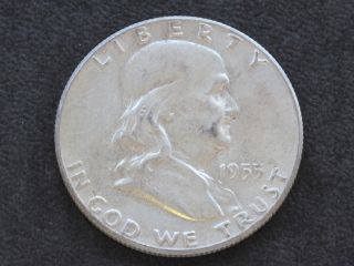 1955 - P Franklin Half Dollar Silver U.  S.  Coin A5841 photo