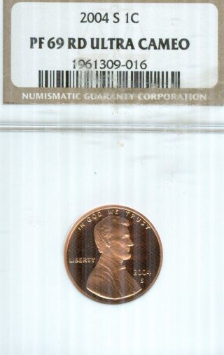 2004 - S Proof Lincoln Cent Ngc Pf69 Ultra Cam (x39) photo