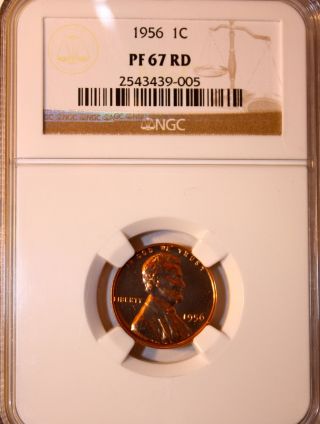 1956 Lincoln Cent Ngc Pf 67 Rd Proof Red Gem - Registry Quality photo