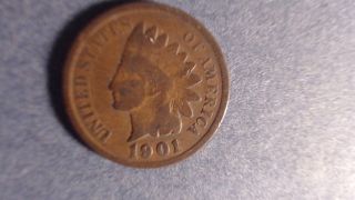 1901 Indian Head Penny 1 Cent photo