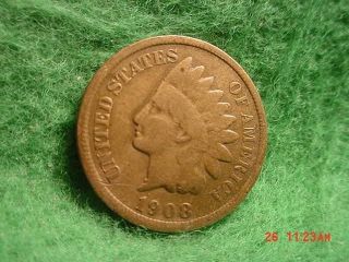 1908 Indian Head Cent,  Very Good photo