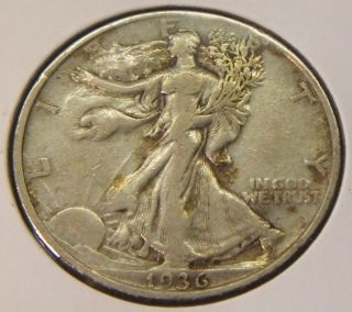 1936 - P Walking Liberty Half Dollar Silver Xf photo