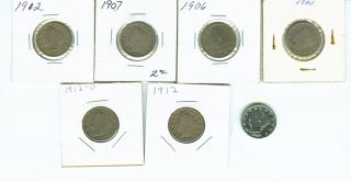 7 1901 - 1912 Liberty Nickels photo