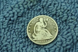1861 O Seated Liberty Half Dollar U.  S.  Coin Civil War Years Item 503 photo