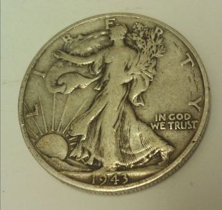 1943 - S 1943 50c Walking Liberty Half Dollar,  90% Silver photo
