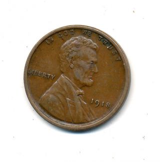 1918 Lincoln Wheat Cent A Lightly Circulated Coin photo