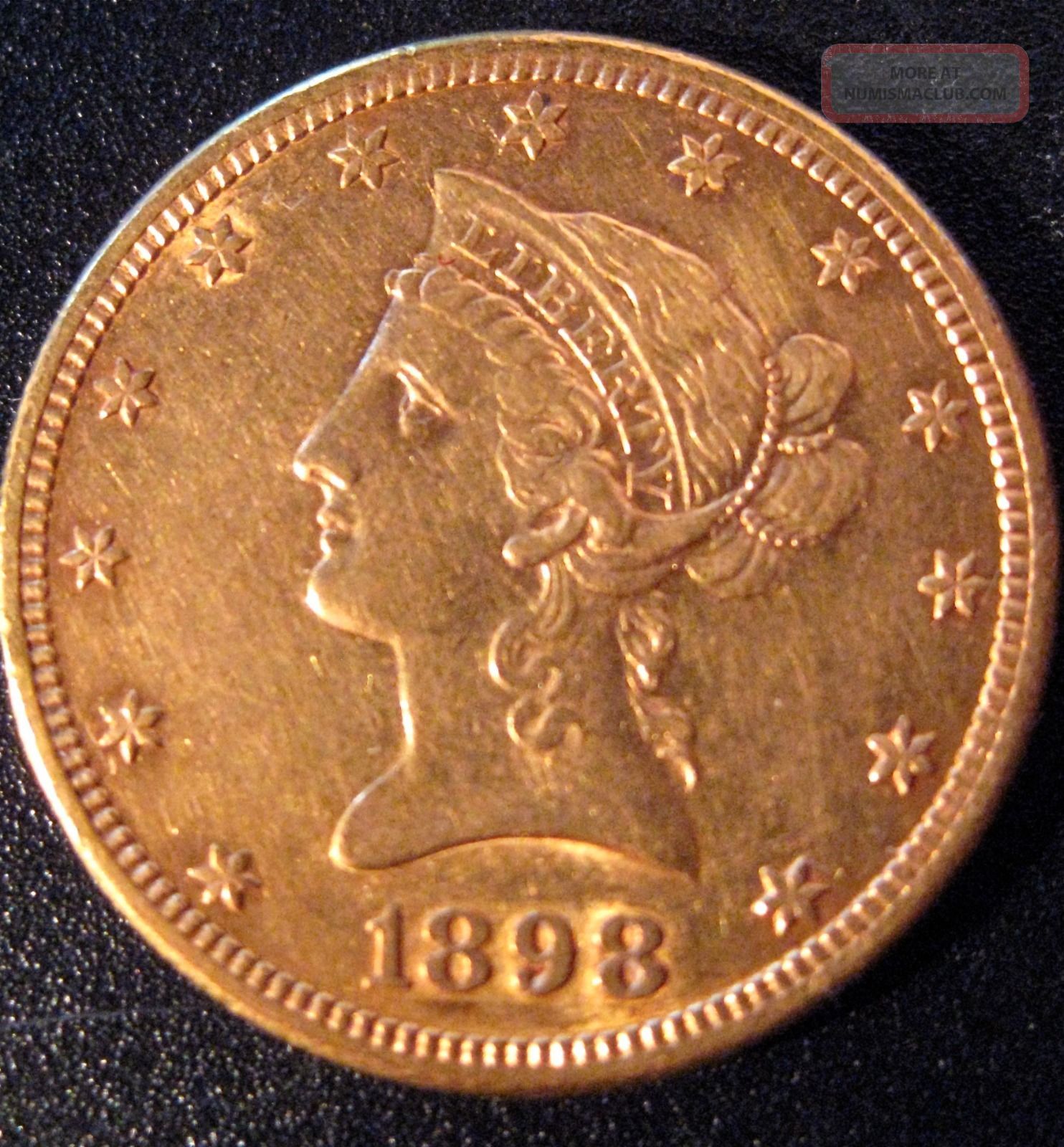 1898 Liberty Head Coronet Gold Eagle Coin