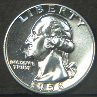 1958 Washington Quarter Proof (a15104) photo