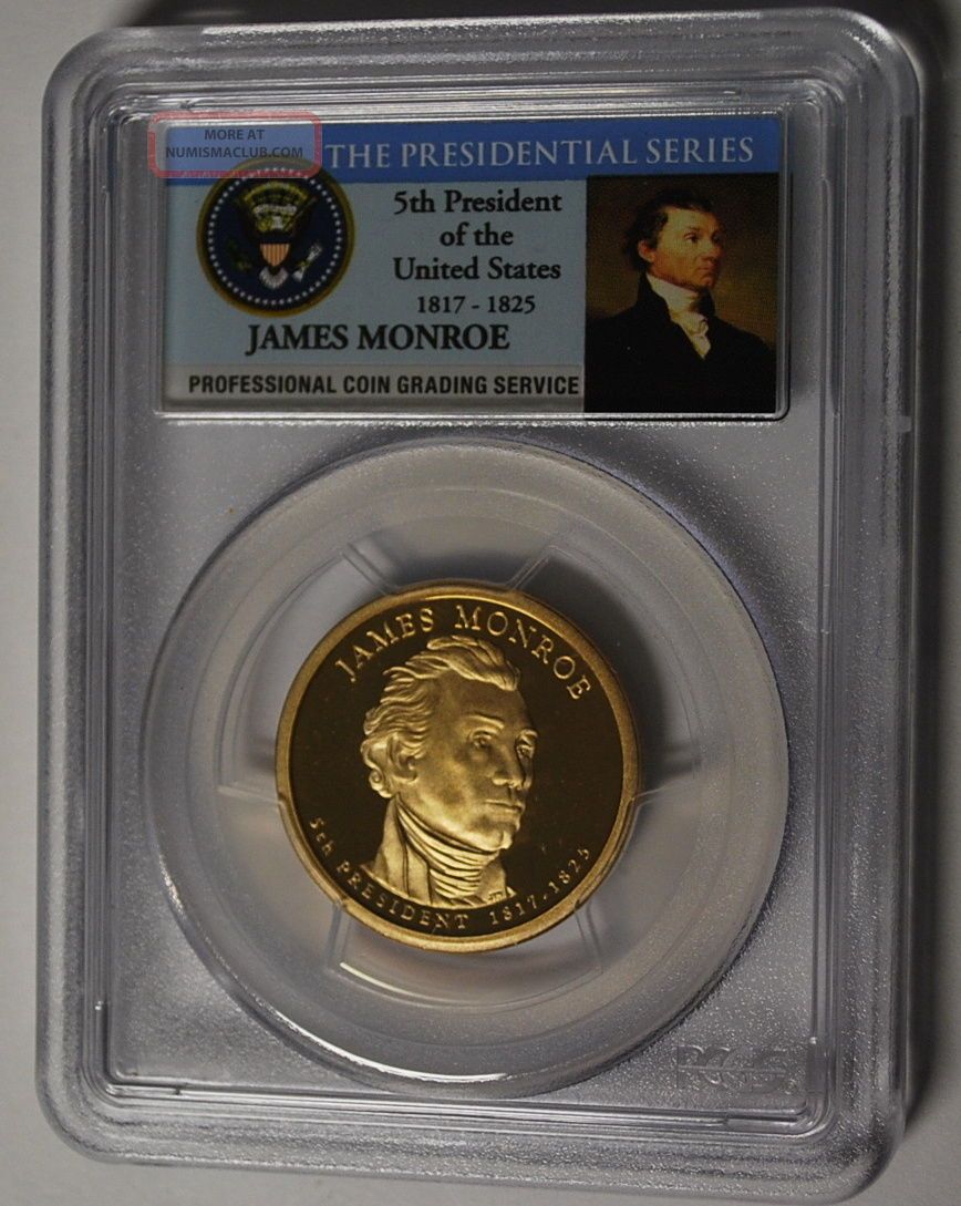 2008 - S James Monroe Presidential Dollar Pcgs Pr 70 Dcam