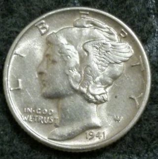 1941 Mercury Dime Silver Choice Bu Coin photo