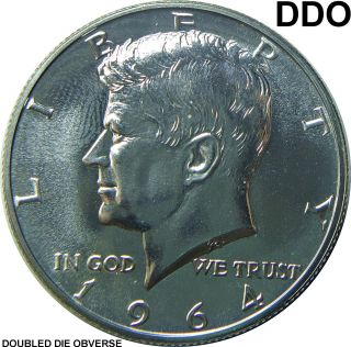 1964 Kennedy Silver Proof Half Dollar Doubled Die Obverse 50c Ddo Error photo