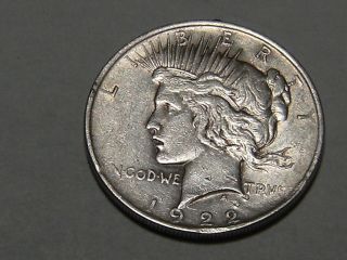 1922 Silver Peace Dollar 5233a photo