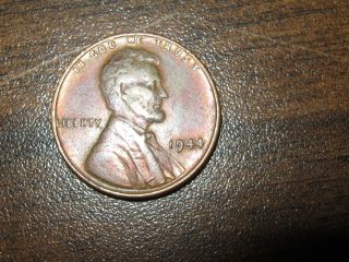 1944 P Killer Rainbow Toning About Uncirculated Vintage Lincoln Wheat Back Penny photo