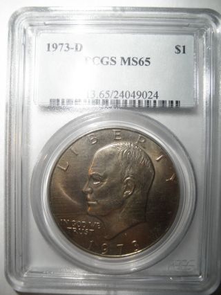 1973 D Eisenhower Dollar - Pcgs Key Date,  Look & Bid Now photo