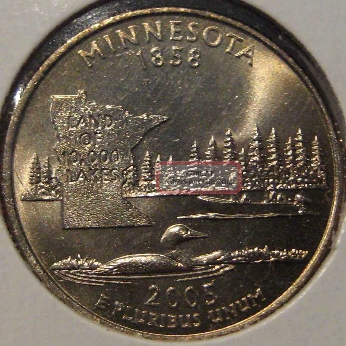 2005 P Minnesota State Quarter Ddr 010 Variety Double Die Reverse Bu Ms Unc B11