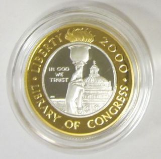 2000 - W Library Of Congress $10 Proof Commemorative Gold & Platinum Coin Pr Eagle photo