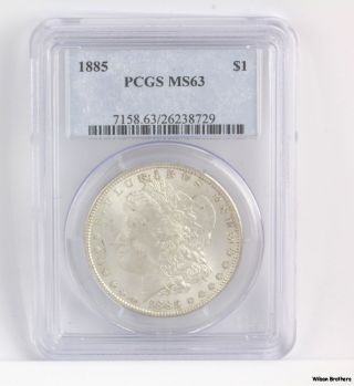1885 Pcgs Ms63 Morgan Dollar - Graded Silver Investment Certified Coin $1 A++ photo