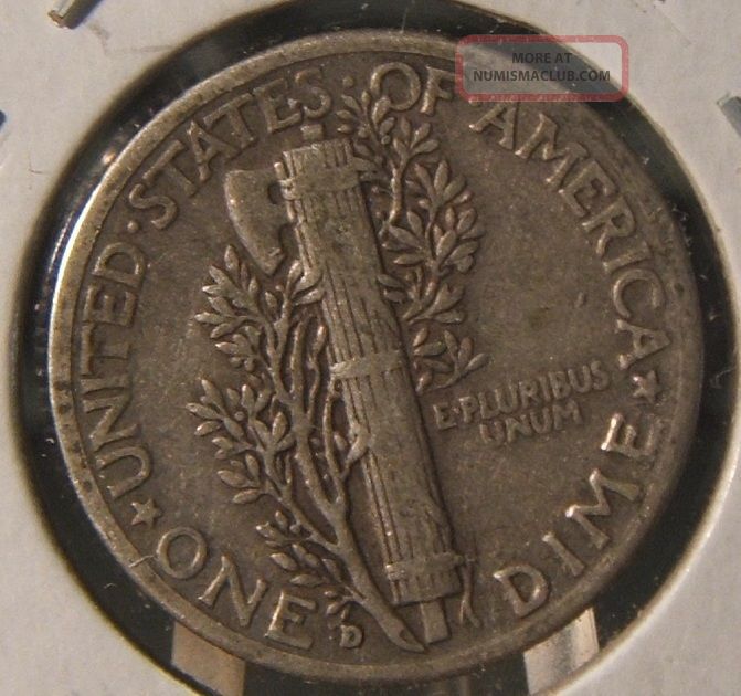 1943 D Mercury Dime Silver Vf
