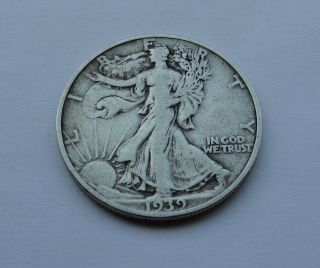 1939 S Walking Liberty Half Dollar Coin Silver,  Coin photo