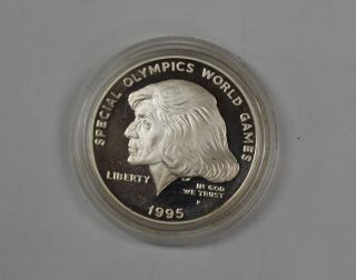 1995 P Special Olympics World Games Silver Dollar Coin With Case photo